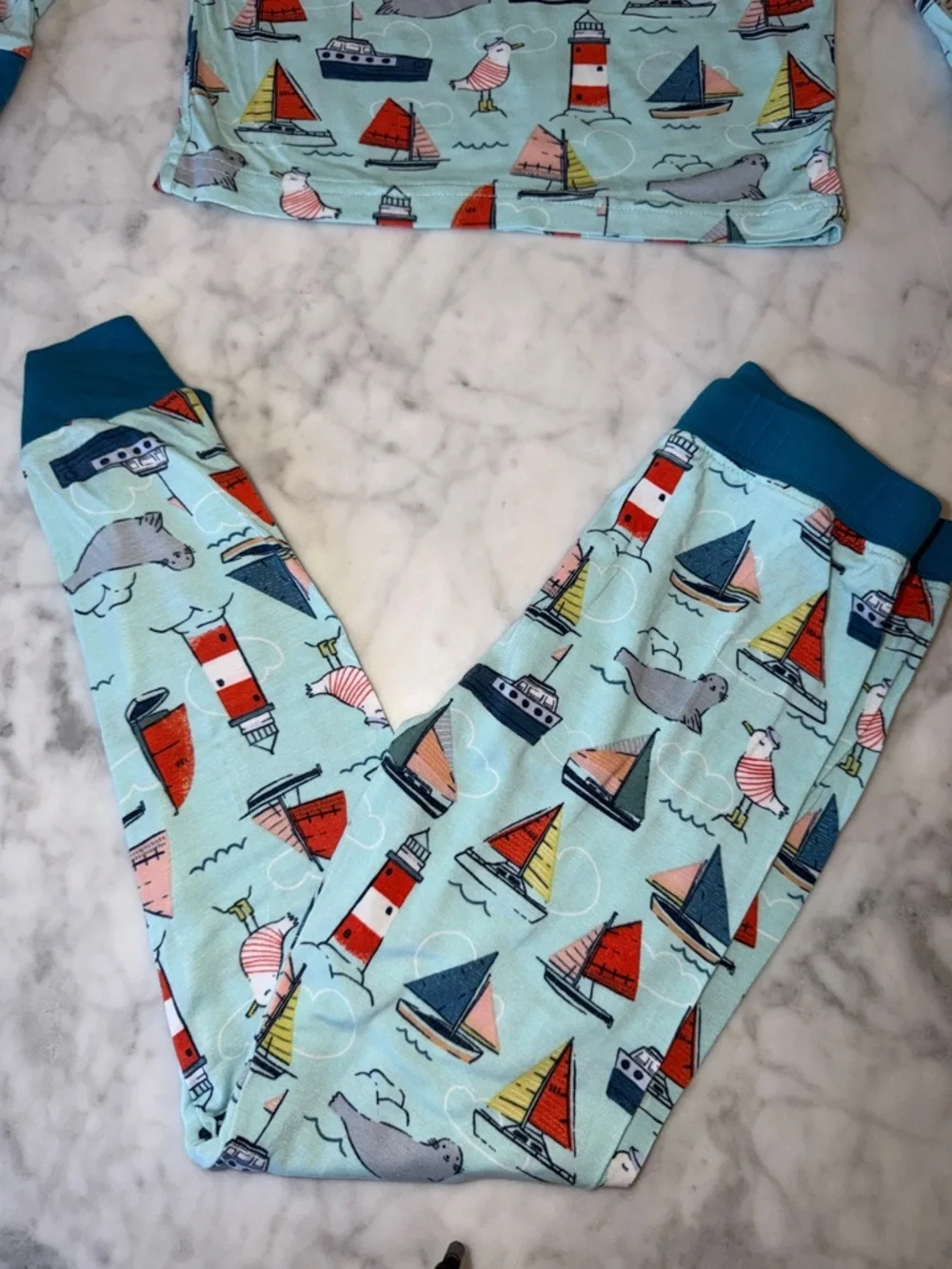 Little Sleepies Light Blue Nautical Sailboat Pajama Set 4T